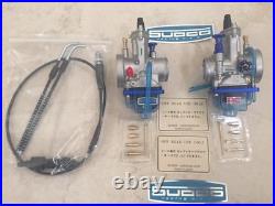 2x Banshee 34MM 34 Mil Larger Carburetors Race Powerjet PWK race carbs +cable