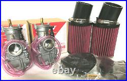 Banshee 28mm GENUINE Keihin PWK Carbs Carburetors K&N Pod Style Air Filters Set