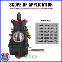NIBBI Carburetor PWK24mm, fit 125cc-150cc Motorcycle Engine with Carb Jets for