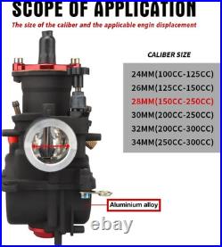 NIBBI Carburetor PWK28 Fit Motorcycle Engine with 28Mm Carb Jets for Dirtbike Mi
