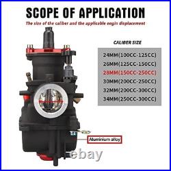 NIBBI Carburetor PWK28mm, fit 200cc-250cc Motorcycle Engine with Carb PWK28MM