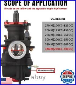 NIBBI Carburetor PWK34mm, fit 350cc-400cc Motorcycle Engine with Carb Jets Mot NIBBI Carburetor PWK34mm, fit 350cc-400cc Motorcycle Engine with Carb Jets Mot