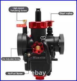 PWK17 17mm Carburetor Carb kit Black for 80cc 100cc Pit Dirt Bike ATV Motorcycle